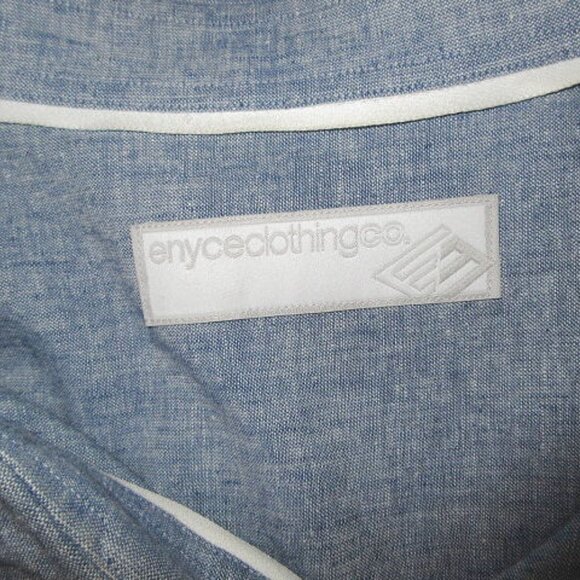 Y2K Vtg Enyce Linen Blend Shirt Mens 4XL Button Up Short Sleeves Camp Logo 90s - Picture 6 of 12